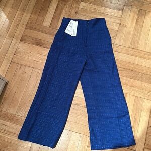 Zara Blue Textured Pants